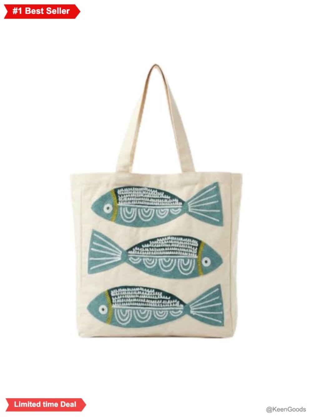 Cotton Canvas Embroidered Tote Bag Buckle Shoulder Bag Reusable Shopping